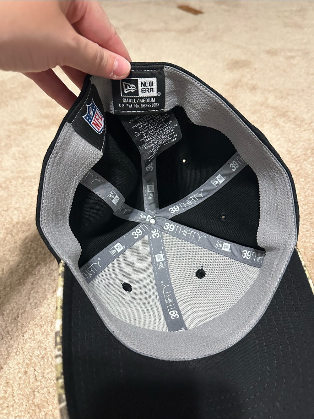New Era Black and Gray Eagles Fitted Hat
